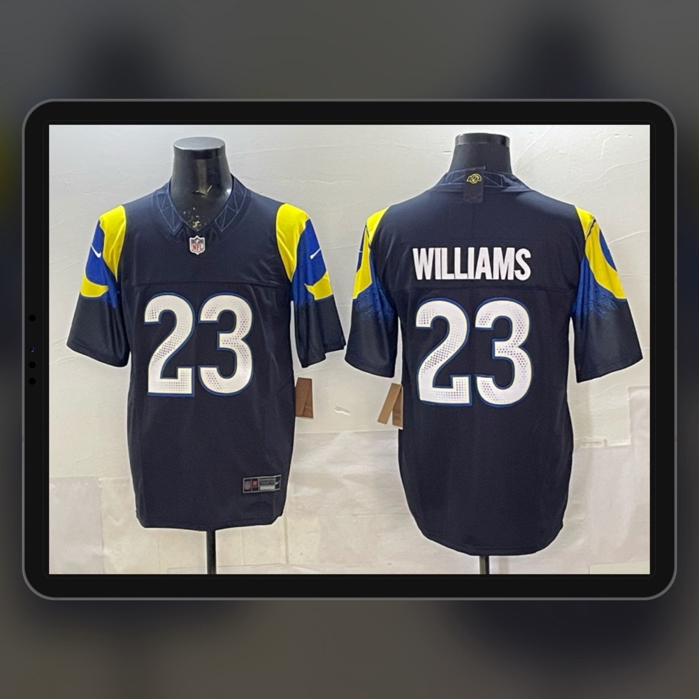 Men's Los Angeles Rams #23 Kyren Williams 2025 Rivalry Collection F.U.S.E Jersey